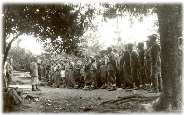 Partigiani al Roccolino delle Monache, casa del professor Vincenzo Rudelli - ottobre 1944