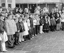 Alcuni dei bimbi bielorussi salutati da Gandino.