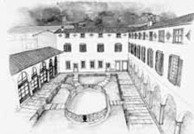 Disegno dell’interno del Palazzo Spampatti a Gandino