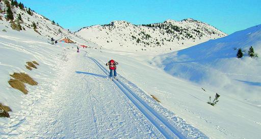 La pista di fondo della Montagnina sul monte Farno: la zona è stata meta di un'escursione con incidente a lieto fine