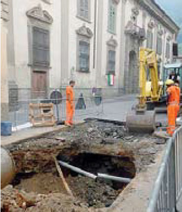 Lavori alla «buca» di Gandino