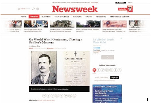 La schermata del sito di «Newsweek» con l’articolo di Alberto Riva