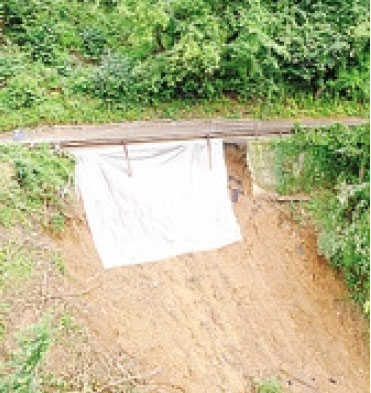 La zona della frana a Gandino