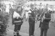 Taglio del nastro per la sede della Protezione civile a Cazzano