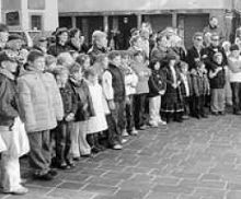 Alcuni dei bimbi bielorussi salutati da Gandino.