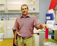 Fabrizio Giustranti sul luogo di lavoro.