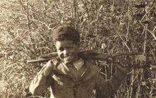 Italo Caracul, detto Tripolino, in una foto degli Anni ’40 sulle montagne di Gandino