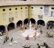 Piazza Vittorio Veneto di Gandino nella miniatura di Cerete...