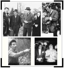 Dall’alto in senso orario,il regista Ermanno Olmi con alcuni attori del film «E venne un uomo»; il fotografo Carmelo Bonazzi al quale è dedicata la serata, in una foto degli Anni Sessanta; Carlo Giuffré con la gandinese Chiara Gualeni nel film «Bianco, rosso, giallo, rosa»; una scena da «Il boscaiolo» realizzato da Carmelo Bonazzi, Iko Colombi e Pietro Todisco