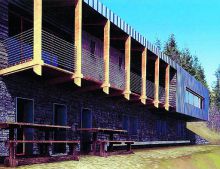 La Capanna Ilaria verrà recuperata. Nella foto, una proiezione al computer del progetto