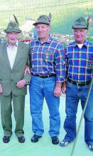 Da sinistra: Gigino Rudelli (capogruppo dal 1948 al 2000 e oggi onorario), Angelo Moro (capogruppo dal 2000 al 2010) e il capogruppo Luigi Piazzini