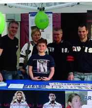Il gazebo allestito in piazza