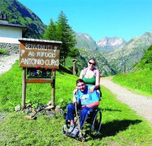 Andrea e Valentina Pegurri al rifugio Curò, raggiunto da Gandino in quad all'inizio di luglio