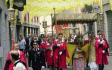 Un momento della processione del Corpus Domini a Gandino