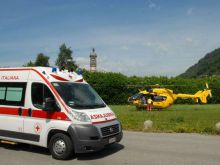 Pontida, ambulanza ed elisoccorso in azione