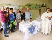 La benedizione della targa che verrà collocata in località Girù