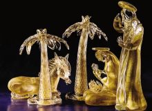 Archimede Seguso, presepio in vetro di Murano e oro zecchino (Museo dei Presepi Gandino)