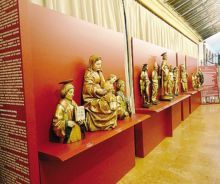 Le statue del polittico di Pietro Bussolo, nel Museo della basilica